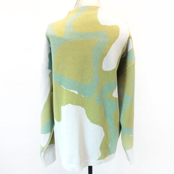 Relume California Green Abstract Print Cardigan Sweater Knit Casual Large - Picture 7 of 8